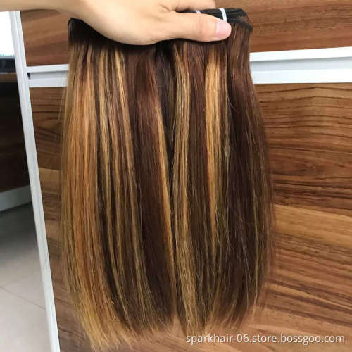 Indian Bouncy Remy Raw Virgin Hair Double Drawn With Closure, Best Quality Human Hair Vietnam Bone Straight Super Double Drawn